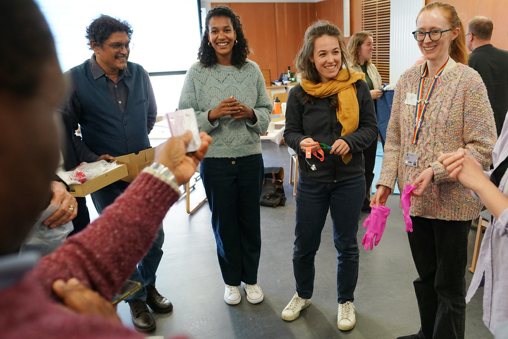 An animated discussion about disposable plastics as part of the exhibition curation.